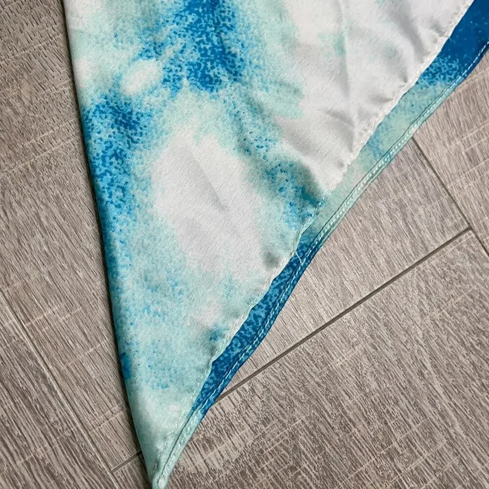 NWT Collection 18 Teal Blue Tie Dye Convertible Wrap Scarf